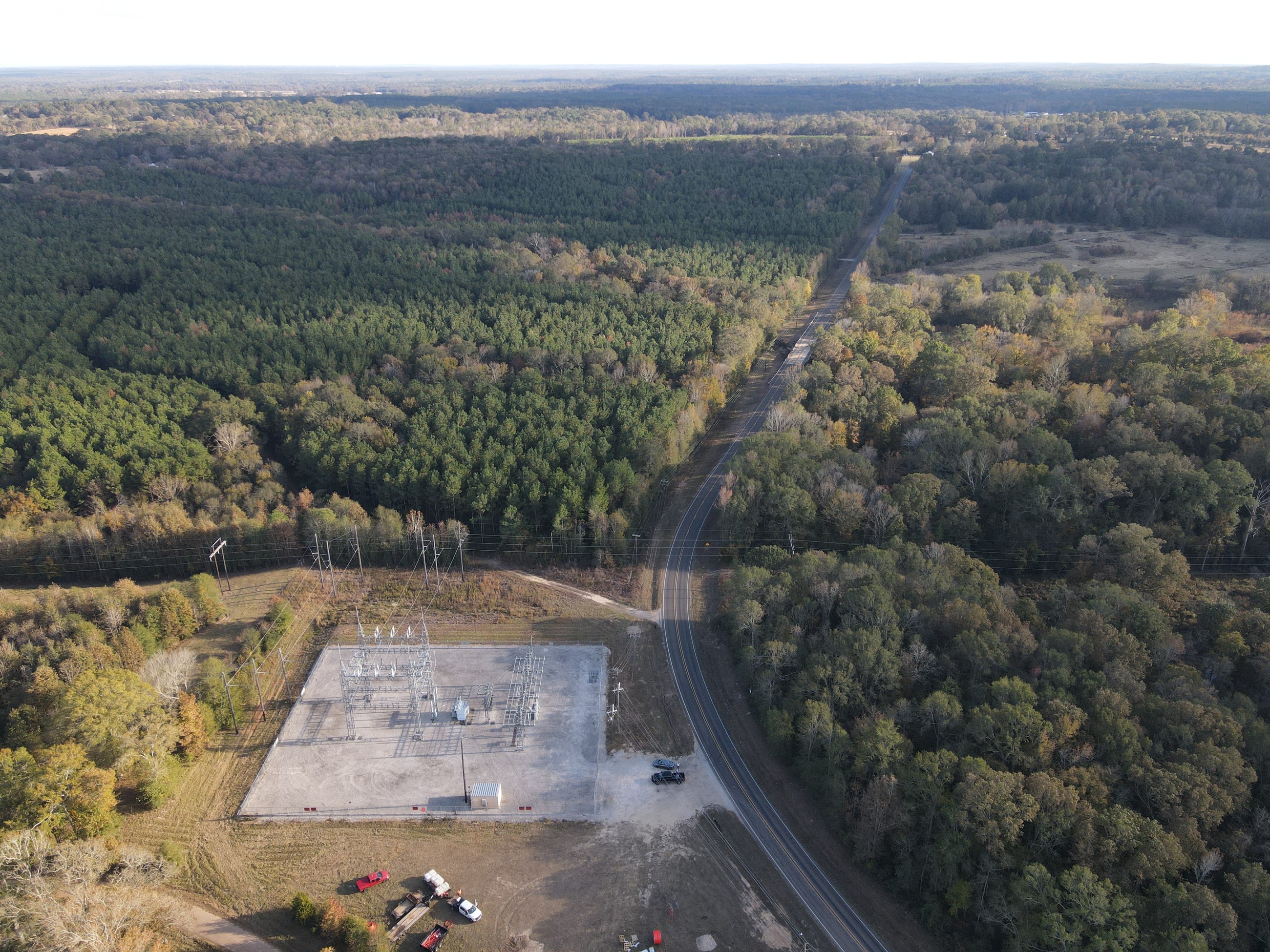 Energized substation with road frontage and adjacent land
